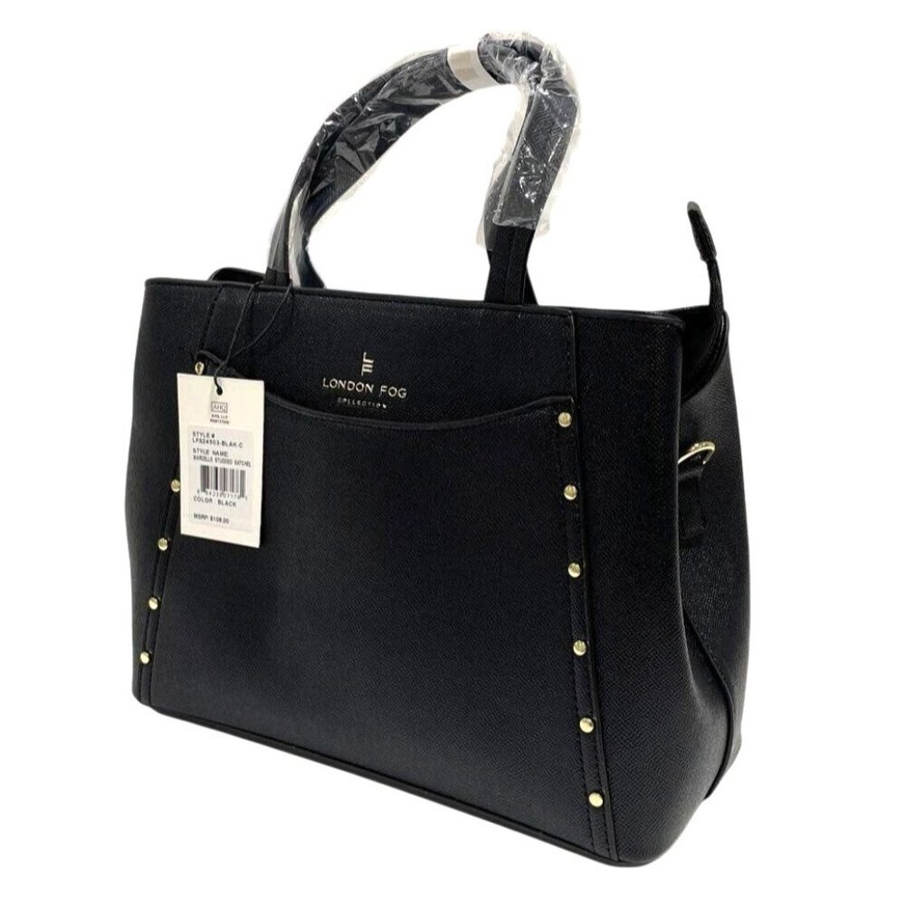 London Fog 100th Anniversary Black Saffiano Tote‎ Bag  NWT & NWB